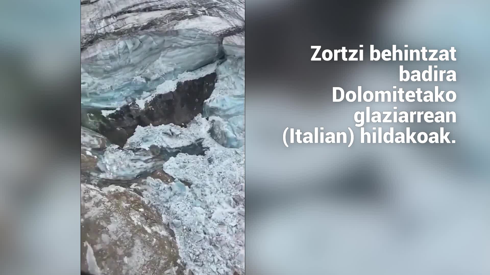 Zortzi behintzat badira Dolomitetako glaziarrean (Italian) hildakoak